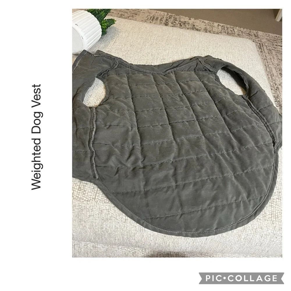 Therapeutic Weighted Dog Anxiety Vest Gray Size Medium